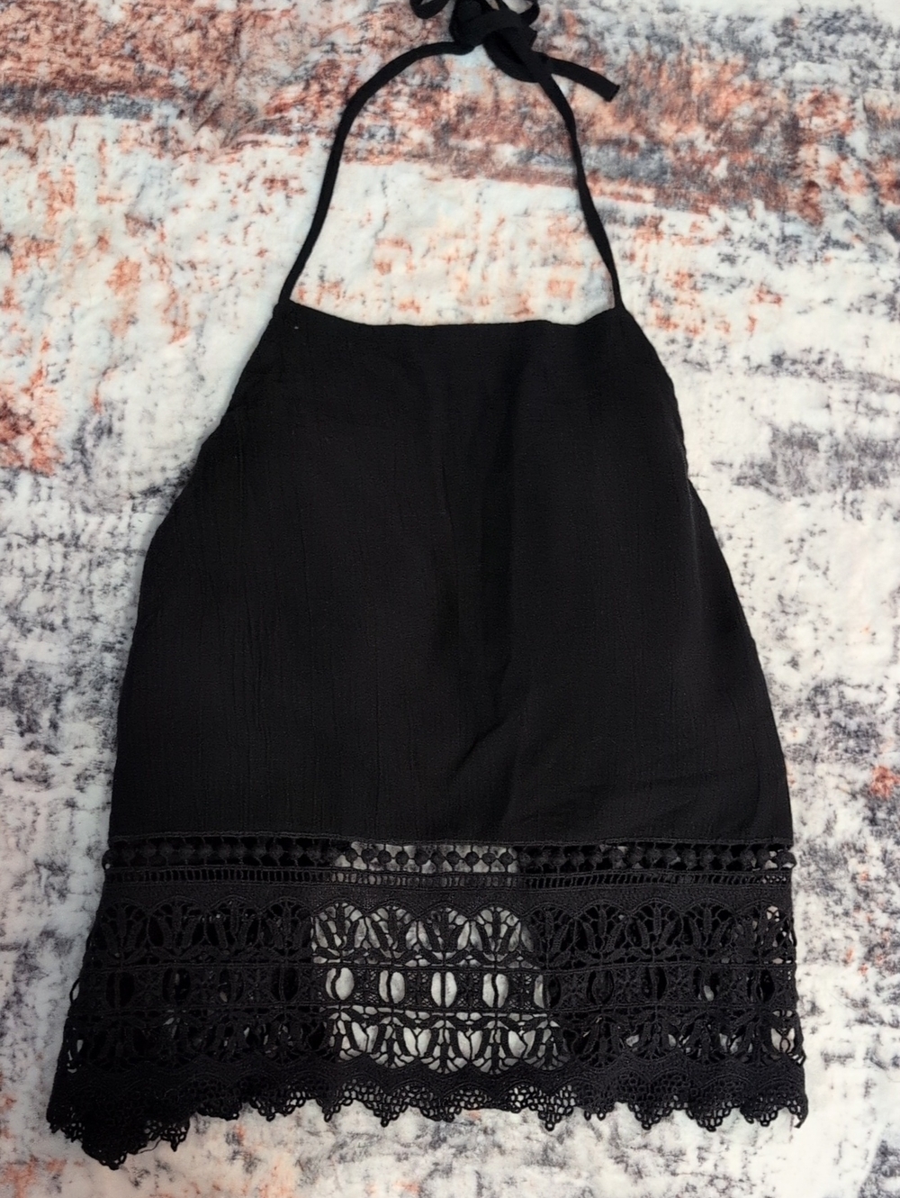 American Eagle Crochet Crop Top Halter Large
